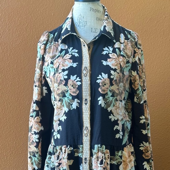 Anthropologie Floral Print Tiered Dress Size Medium New With Tags! - Picture 4 of 9
